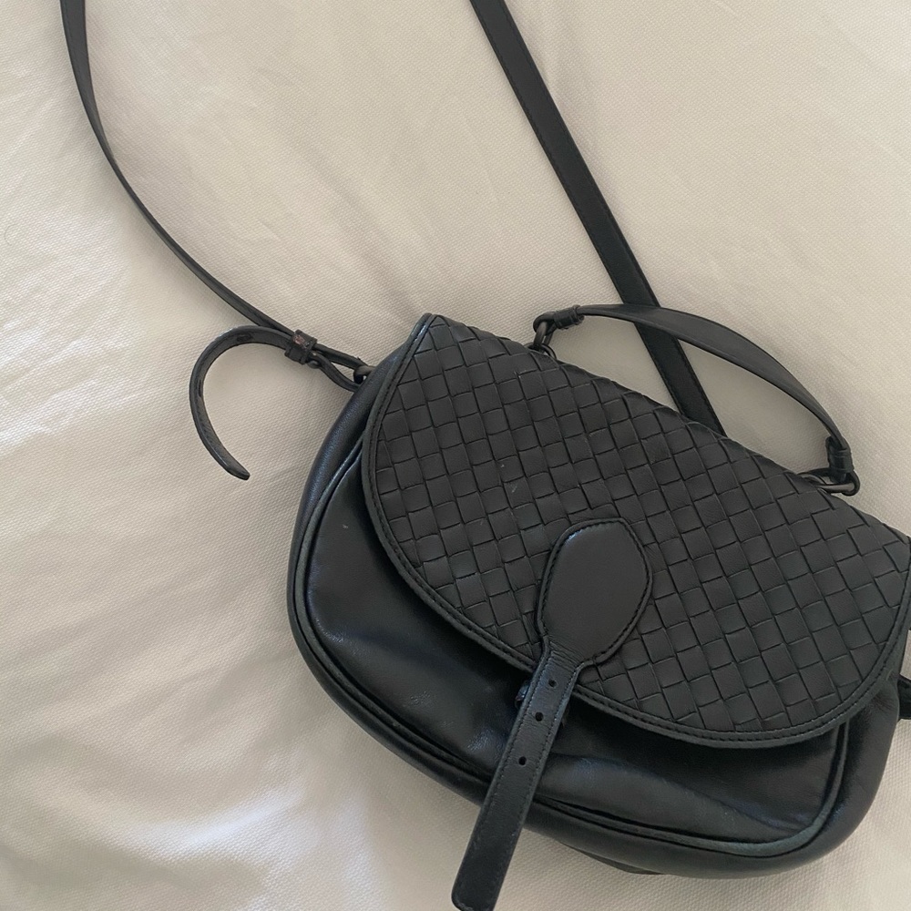 Vintage Leather Bottega Crossbody Bag